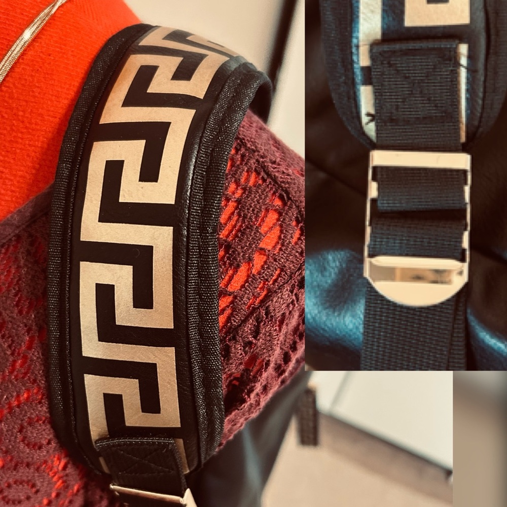 Authentic Versace Parfums Black Expandable Backpa… - image 5